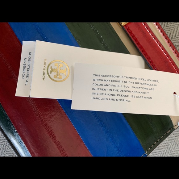 Tory Burch Colorblock Patchwork Eel Leather Lee Radziwill Shoulder Bag NWT - Picture 14 of 16